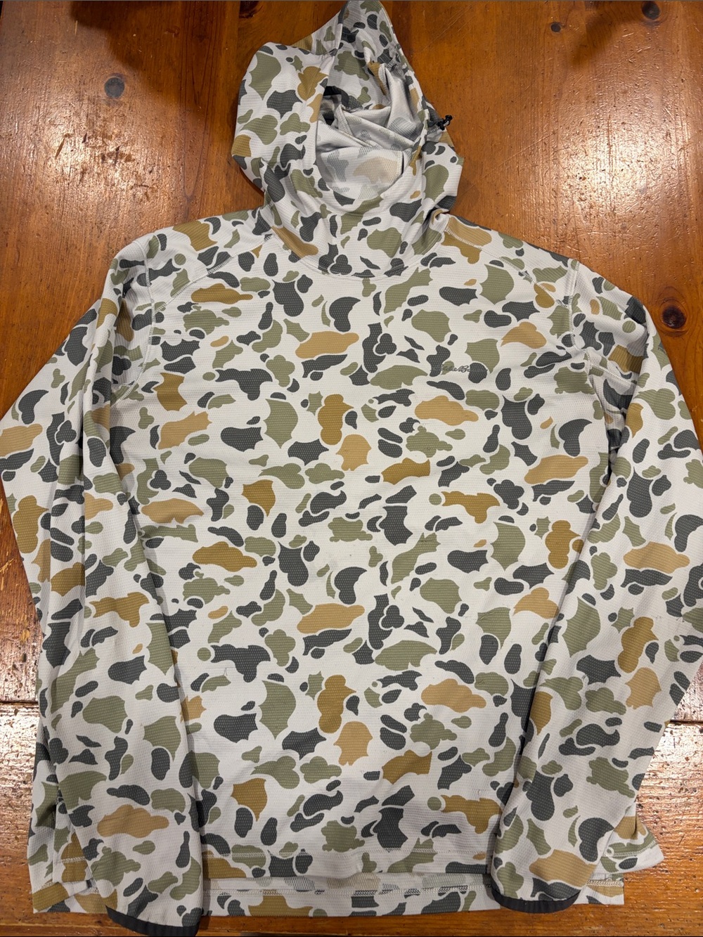 Eddie Bauer Hooded Camo Shirt Jacket in Olive, Khaki, Black